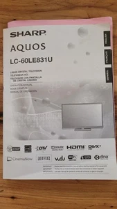 Sharp AQUOS LC-60LE831U Liquid Crystal Television TV Operation Manual Book - Foto 1 di 4