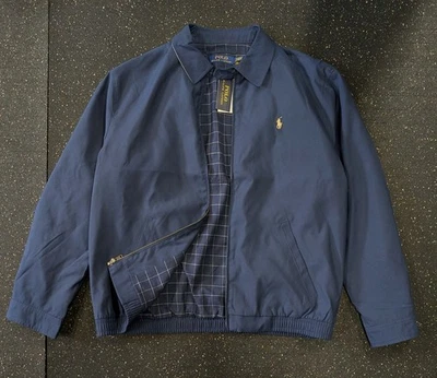 Chaqueta forrada cortavientos ligera Harrington azul marino polo Ralph Lauren para hombre XL Foto 1 de 4