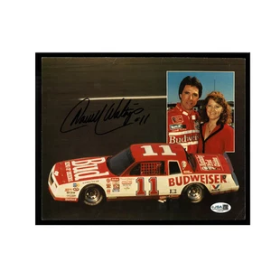 Coche Budweiser #11 autografiado firmado por Darrell Waltrip Nascar 8x10 con foto de esposa - Imagen 1 de 1