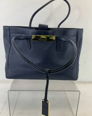 Bolsa tote de ombro Vince Camuto azul marinho escuro couro granulado - Imagem 1 de 4