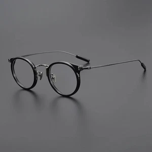 Reintitan Brillengestell Retro Rund Herren Damen Business Klassisch Glasgestell - Bild 1 von 24