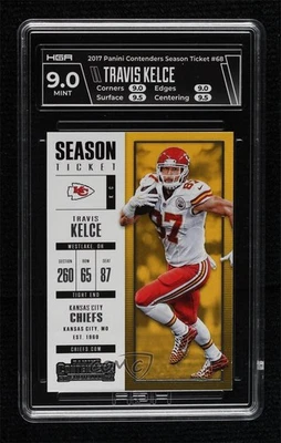 2017 Panini Contenders Season Ticket Travis Kelce #68 HGA 9 MINT - Image 1 of 2