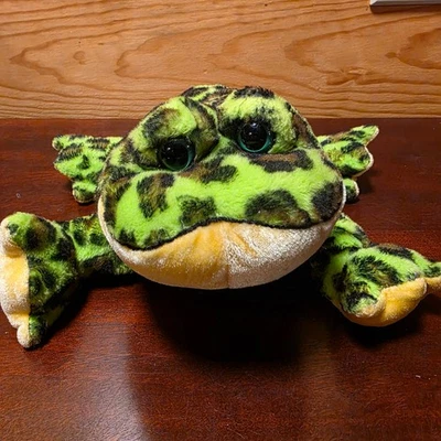 GANZ WEBKINZ 8" PLUSH BULLFROG GREEN AND YELLOW WITH BLACK SPOTS NO CODE - Image 1 of 4