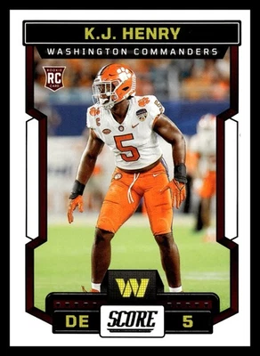 2023 Score #393 K.J. Henry Washington Commanders Football Card - Image 1 of 2