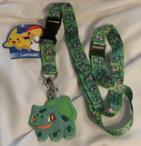 Pokemon Bulbasaur Lanyard Keychain Detachable Rubber Charm Anime Nintendo - Picture 1 of 4