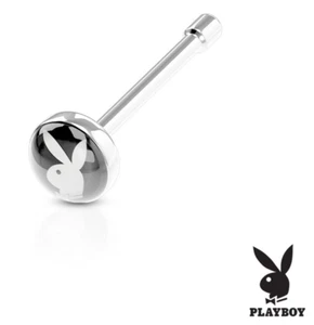 Nose Bone Ring Playboy Bunny 3mm Head 20 Gauge 1/4" Steel - Picture 1 of 3