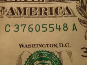 Fancy Serial Number $1 Dollar Bill Birthday Note ~ May 5, 1948 ...5/5/48 - Picture 1 of 2