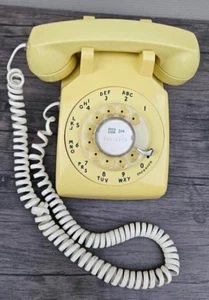 Bell System Western Electric Model 500DM Rotary Telephone Yellow Untested BB5 - Picture 1 of 4