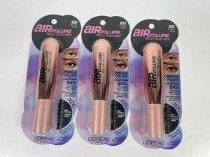 Lot Of 3 L'Oreal Air Volume Mega Mascara 851 BLACK New 0.3 oz Mega Volume #R26 - Picture 1 of 9