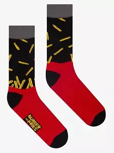 Calze Food Socks BF1008 "Fries is not Junk" Socks Bruger and Fries - Picture 1 of 1