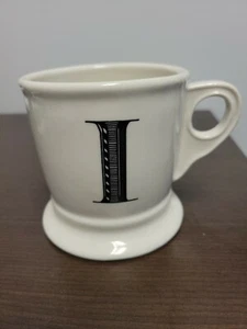 Anthropologie “I” Coffee Mug Wide Base Wide Shaving Mouth 14oz Ceramic EUC - Picture 1 of 10