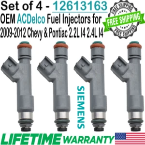 OEM ACDelco x4 Fuel Injectors for 2009-2012 Chevrolet and Pontiac 2.2L & 2.4L I4 - Picture 1 of 7