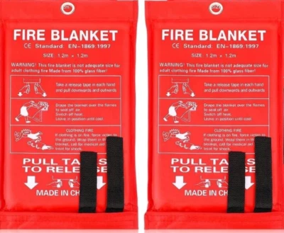 JERIFY 🔥2 Pack (XL SIZE) Fire Blanket for Home Emergency Fire Supression 47" x 47"🔥