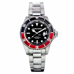 Di Bacarri Marina 42mm Superluminova  Limited Edition BLK Red Rotatable Bezel St - Picture 1 of 1