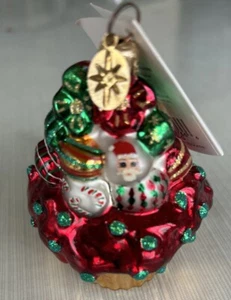 Christopher Radko CHRISTMAS CAKE STORY BOOK KIDS BLOWN GLASS ORNAMENT NWT - Picture 1 of 4