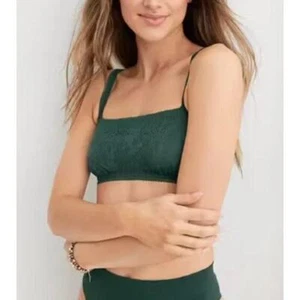 Bralette bandeau de encaje coral verde bosque Aerie talla grande - Imagen 1 de 11