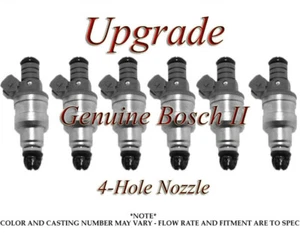 BOSCH UPGRADE FUEL INJECTOR SET 4-HOLE NOZZLE FLOW MATCHED (6) 250 CC/MIN AT 3.5 - Foto 1 di 1