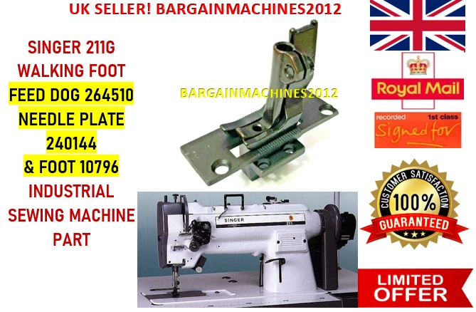 SINGER 211G WALKING FOOT N/PLATE FEED DOG&P/FOOT INDUSTRIAL SEWING MACHINE PART - Image 1 of 4
