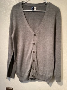 DIVIDED BY H&M cardigan/maglione uomo bottoni taglia S grigio manica lunga 100% cotone - Foto 1 di 11