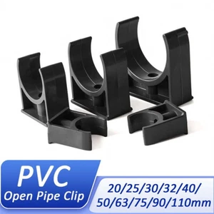 PVC Open Pipe Clip Single Open 20/25/30/32/40/50/63/75/90/110mm Fixed Pipe Clamp - Picture 1 of 21
