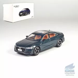 1:64 Audi A7L 2022 Model Car Alloy Diecast Vehicle Collection Kids Gift Green - Picture 1 of 12