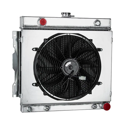 For 1970-1979 Dodge D/W D100 D150 W200 W250 5.2L 5.9L 2 Rows Radiator+Shroud Fan - Image 1 of 4