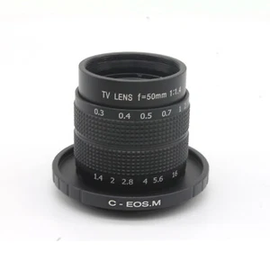 Fujian 50mm F/1.4 CCTV Movie Lens C Mount for EOSM EF-M Mount Mirrorless Camera - Picture 1 of 7