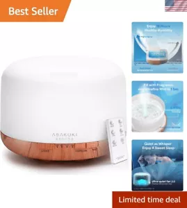 Quiet 500ml Essential Oil Diffuser – Aromatherapy Humidifier with Remote Control - Picture 1 of 9