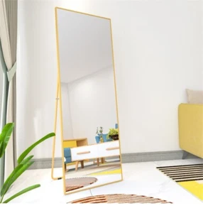 Bedroom Alloy Frame Full Length Mirror Golden - Picture 1 of 7