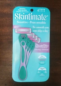 Schick Skintimate Razors Sensitive Skin Unscented Aloe Strip Disposable 4-Ct New - Picture 1 of 1