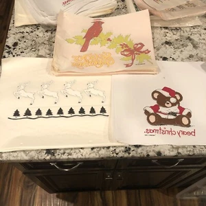 Vintage 90’s Transfers T-Shirt Iron Ons Lot 35 Christmas Bear Rentier Cardinal - Bild 1 von 12