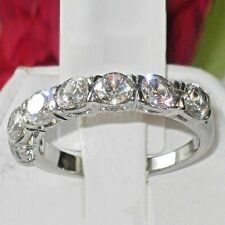 Wedding Band Engagement Ring 2.00 Ct Round Cut Moissanite Solid 14K White Gold.