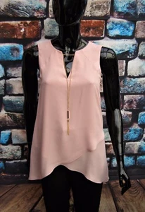 STAR JULIEN MACDONALD BLUSH PINK METAL TRIM ASYMMETRIC TOP RRP £39 Sizes 10-18 - Picture 1 of 9