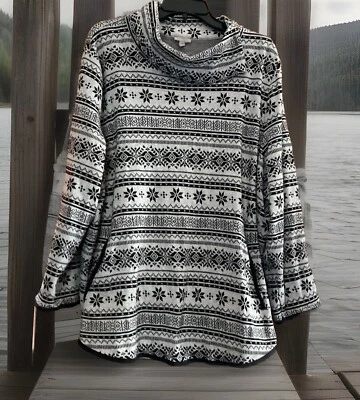 Talbots Perfecto Para Leggings Gris Negro Geométrico Cuello Dividido Sudadera 3X Usado en Excelente Condición Foto 1 de 4