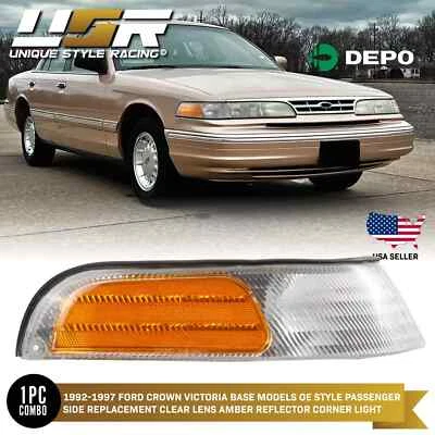 Passenger RH Replacement Corner Lights For 92-97 Ford Crown Victoria EN53 Base - Image 1 of 4