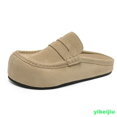Zapatillas sin cordones para hombre Mocasines de gamuza Plataforma Planos Cómodos Mules Zapatos deslizables Foto 1 de 4