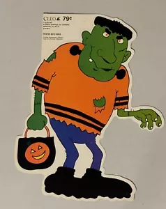 Decorazione vintage CLEO Gibson Halloween Frankenstein su due lati - NOS - Foto 1 di 5