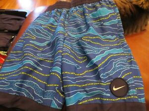 NWT Boys Blue & Yellow Nike Swim Trunks, M