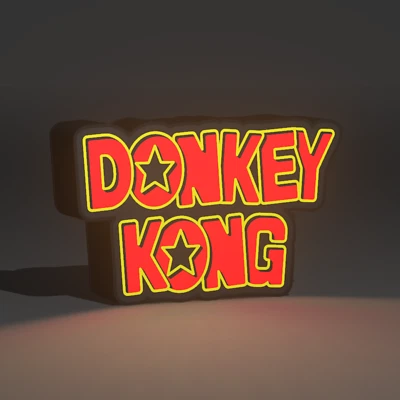 Donkey Kong USB Letrero LED Logo Caja de Luz Lámparas Nintendo Hombre Cueva Coleccionista Jugador Foto 1 de 2