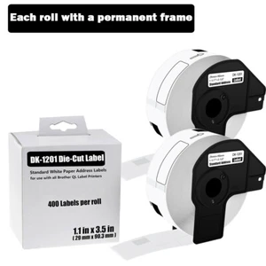 2 Rolls DK-1201 29mm×90mm Address Label 400 Labels For Brother QL-580N QL-500 - Picture 1 of 10