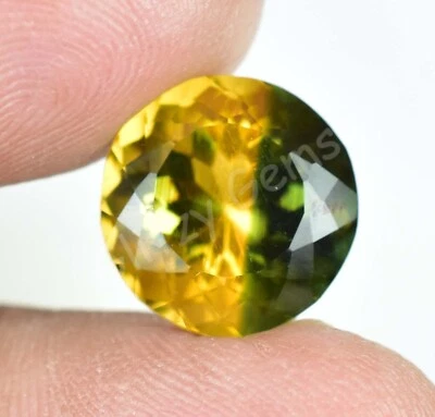 Natürlich Zweifarbig ( Gelb & Grün) Turmalin 7.75 CT Rund Zertifiziert Edelstein - Bild 1 von 4
