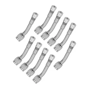 10PC Air Tire Valve Extension Adapter 135° Angle Car Stem Extender Silver - Picture 1 of 4