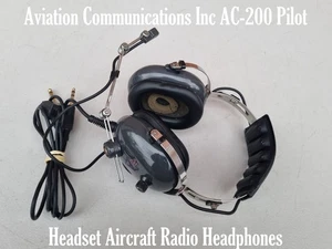 Aviation Communications Inc AC-200 Cuffie Pilota Radio Aerei Cuffie - Foto 1 di 24