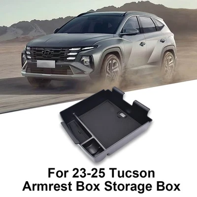 Bandeja organizadora consola reposabrazos central negra para Hyundai Tucson 2023-2025 Foto 1 de 4