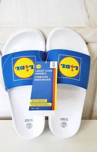 Lidl Slider Nagelneu Unisex Herren Gr. 8,5 Garten Strand Sandalen weiß neu mit Etikett - Bild 1 von 4