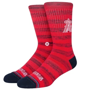 Los Angeles Angels Socks Crew Mens Large Red Black MLB Baseball Stance New Gift - Picture 1 of 6