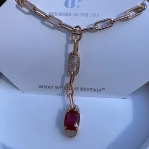 Bomb Party Dazzling Heartfelt Desire Necklace Ruby July 2025 Rose Gold - Picture 1 of 4
