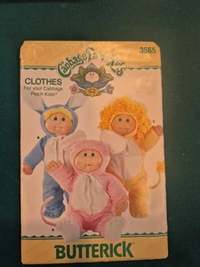 Butterick 3565 Cabbage Patch Kids Clothes Pattern w/ Transfer – 1980s Vintage - Picture 1 of 7