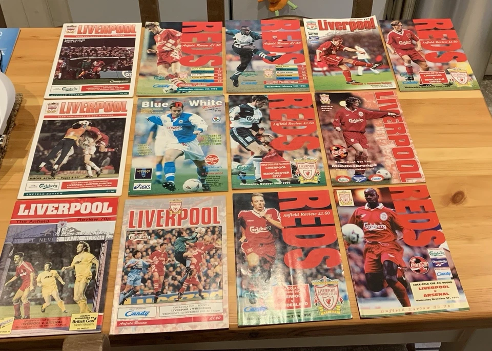 13 x Liverpool FC League Cup Match Day Programmes. A Decade of Games ‘88 to ‘98. - Image 1 of 4