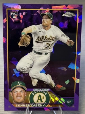 💥⚾️CONNER CAPEL 2023 Topps Chrome Purple Sapphire SSP RC /10 #OAKLAND A's!⚾️💥 - Image 1 of 2